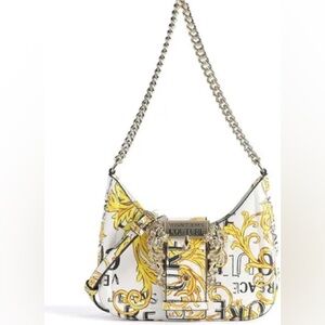 Versace Jeans Couture White & Yellow Baroque Shoulder Bag